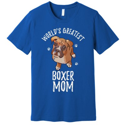 Vintage World's Greatest Boxer Mom Funny Puppy Mama Lover Gift Premium T-Shirt