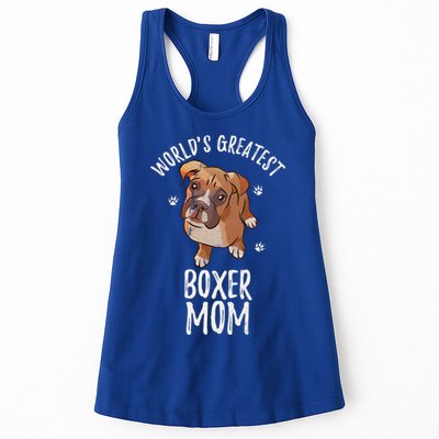 Vintage World's Greatest Boxer Mom Funny Puppy Mama Lover Gift Womens Tank Top