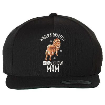 Vintage World's Greatest Chow Chow Mom Funny Dog Mama Lover Gift Wool Snapback Cap