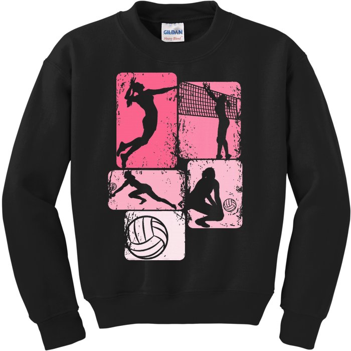 Volleyball Women Girl Player Kids Sweatshirt