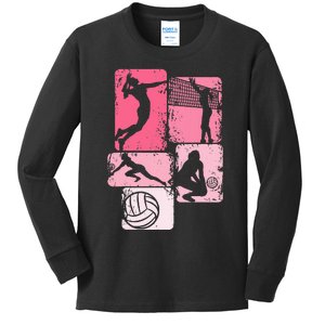 Volleyball Women Girl Player Kids Long Sleeve Shirt