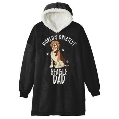 Vintage Worlds Greatest Beagle Dad Funny Dog Dad Pet Lover Meaningful Gift Hooded Wearable Blanket
