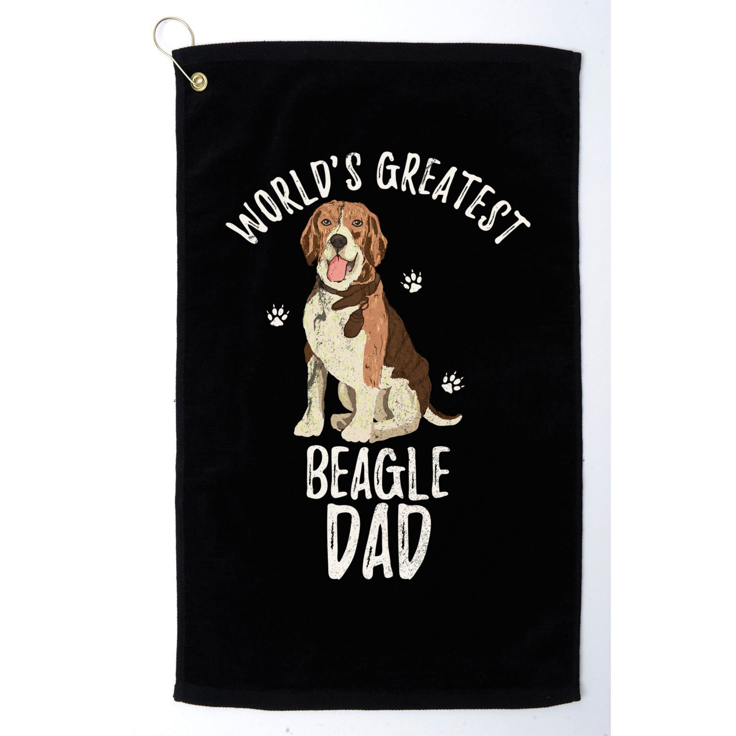 Vintage Worlds Greatest Beagle Dad Funny Dog Dad Pet Lover Meaningful Gift Golf Towel