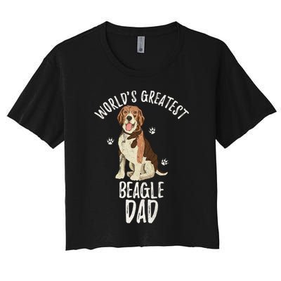 Vintage Worlds Greatest Beagle Dad Funny Dog Dad Pet Lover Meaningful Gift Crop Top