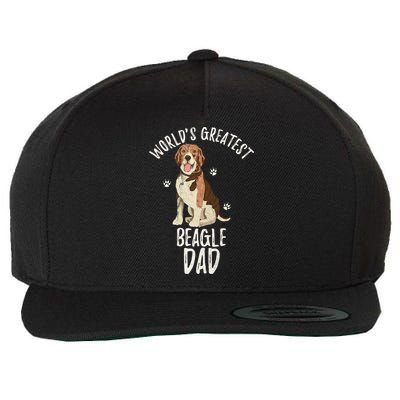Vintage Worlds Greatest Beagle Dad Funny Dog Dad Pet Lover Meaningful Gift Wool Snapback Cap