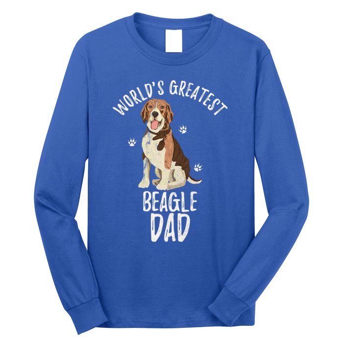 Vintage Worlds Greatest Beagle Dad Funny Dog Dad Pet Lover Meaningful Gift Long Sleeve Shirt