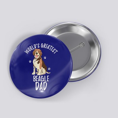 Vintage Worlds Greatest Beagle Dad Funny Dog Dad Pet Lover Meaningful Gift Button