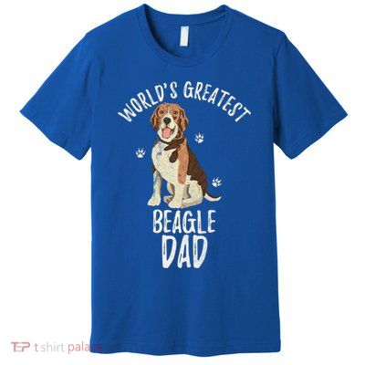 Vintage Worlds Greatest Beagle Dad Funny Dog Dad Pet Lover Meaningful Gift Premium T-Shirt