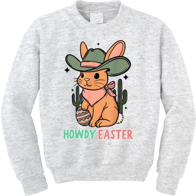 Vintage Western Howdy Easter 2024 Kids Sweatshirt