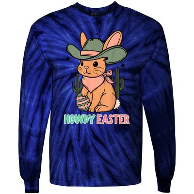 Vintage Western Howdy Easter 2024 Tie-Dye Long Sleeve Shirt