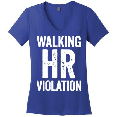 Vintage Walking HR Violation HR Human Resources Nightmare Women's V-Neck T-Shirt