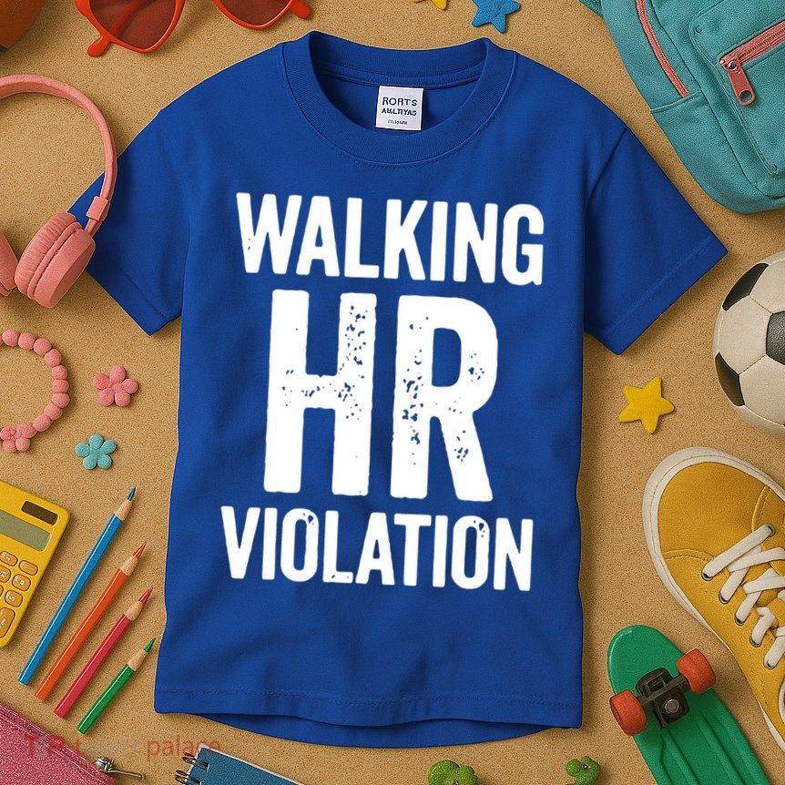 Vintage Walking HR Violation HR Human Resources Nightmare Kids T-Shirt