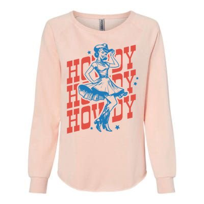 Vintage Western Howdy Rodeo Women Cowgirl Concert Womens California Wash Sweatshirt