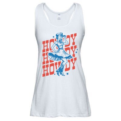 Vintage Western Howdy Rodeo Women Cowgirl Concert Ladies Essential Flowy Tank