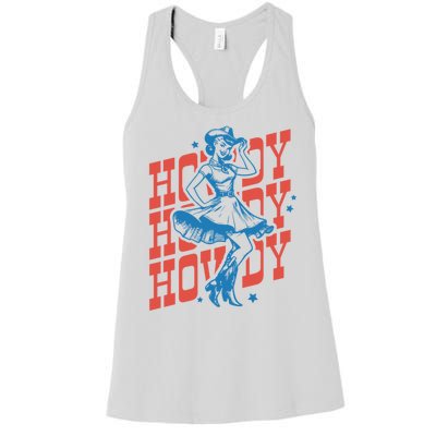 Vintage Western Howdy Rodeo Women Cowgirl Concert Women's Racerback Tank