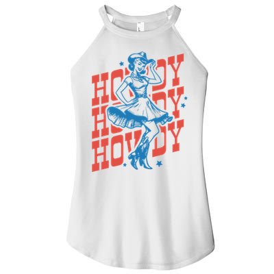 Vintage Western Howdy Rodeo Women Cowgirl Concert Women's Perfect Tri Rocker Tank