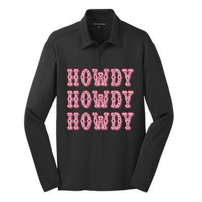 Vintage White Howdy Rodeo Western Country Southern Cowgirl Silk Touch Performance Long Sleeve Polo