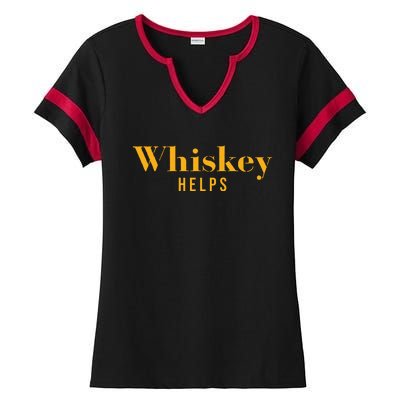 Vintage Whiskey Helps Designer Ladies Halftime Notch Neck Tee