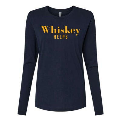 Vintage Whiskey Helps Designer Womens Cotton Relaxed Long Sleeve T-Shirt