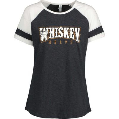 Vintage Whiskey Helps Designer Enza Ladies Jersey Colorblock Tee