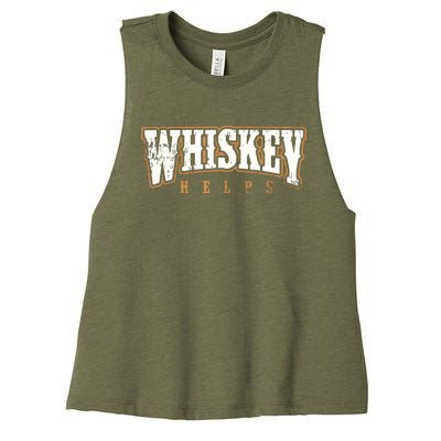 Vintage Whiskey Helps Designer Women's Racerback Cropped Tank