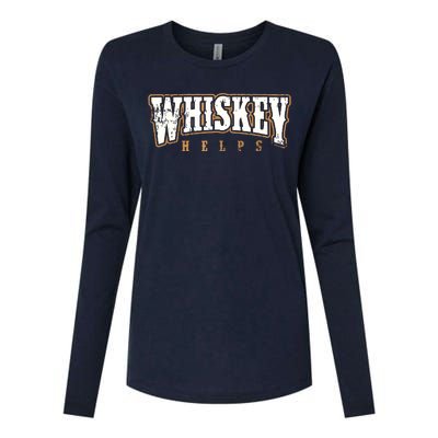 Vintage Whiskey Helps Designer Womens Cotton Relaxed Long Sleeve T-Shirt