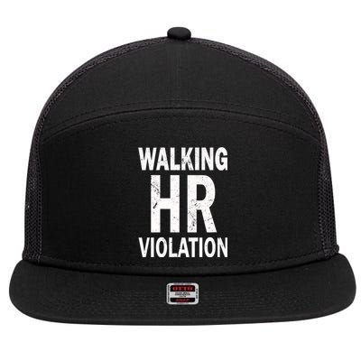 Vintage Walking HR Violation HR Human Resources Nightmare 7 Panel Mesh Trucker Snapback Hat