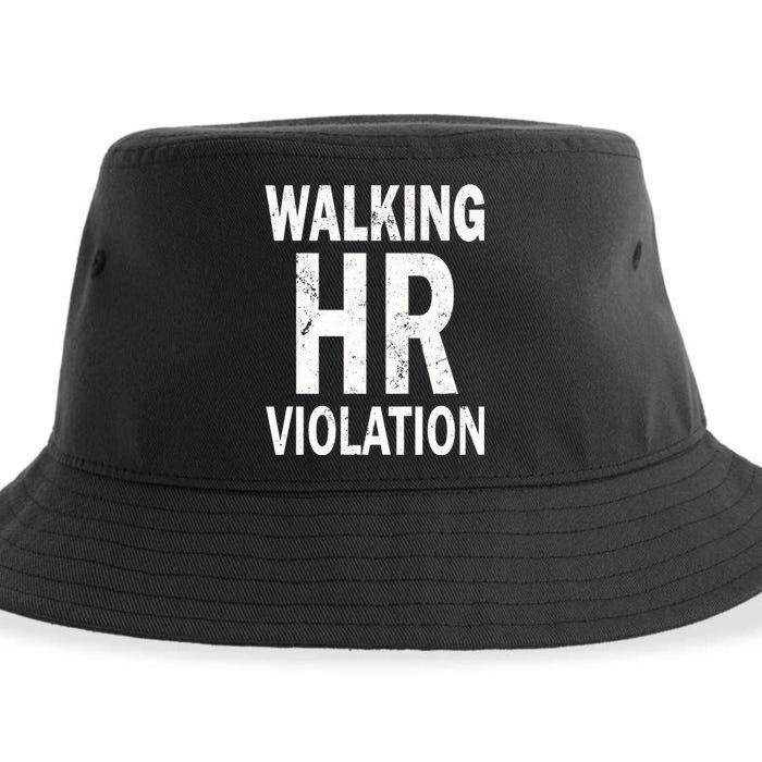 Vintage Walking HR Violation HR Human Resources Nightmare Sustainable Bucket Hat