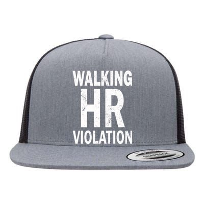 Vintage Walking HR Violation HR Human Resources Nightmare Flat Bill Trucker Hat