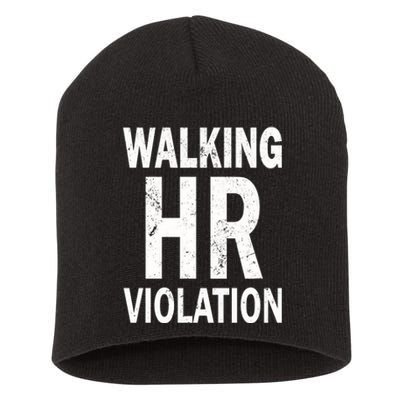 Vintage Walking HR Violation HR Human Resources Nightmare Short Acrylic Beanie