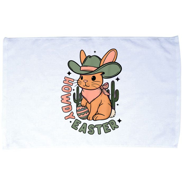 Vintage Western Howdy Easter 2024 Microfiber Hand Towel