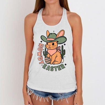 Vintage Western Howdy Easter 2024 Women's Knotted Racerback Tank