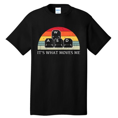 Vintage WASD It's What Moves Me Keycaps Computer Video Gamer Tall T-Shirt