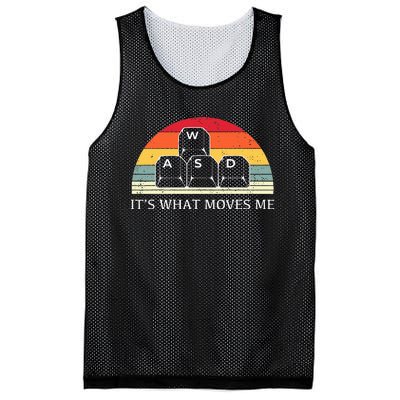 Vintage WASD It's What Moves Me Keycaps Computer Video Gamer Mesh Reversible Basketball Jersey Tank