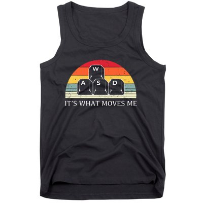 Vintage WASD It's What Moves Me Keycaps Computer Video Gamer Tank Top