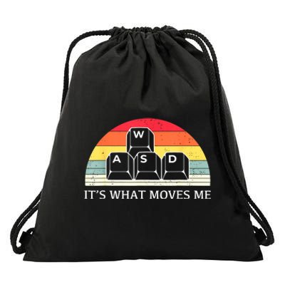 Vintage Wasd ItS What Moves Me Keycaps Computer Video Gamer Drawstring Bag