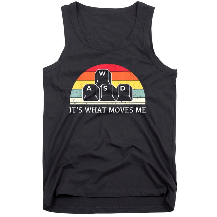 Vintage Wasd ItS What Moves Me Keycaps Computer Video Gamer Tank Top