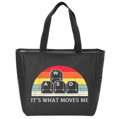 Vintage Wasd ItS What Moves Me Keycaps Computer Video Gamer Zip Tote Bag