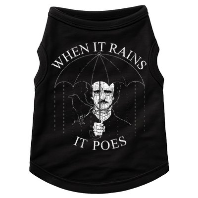 Vintage When It Rains It Poes Funny Edgar Allan Poe Doggie Tank