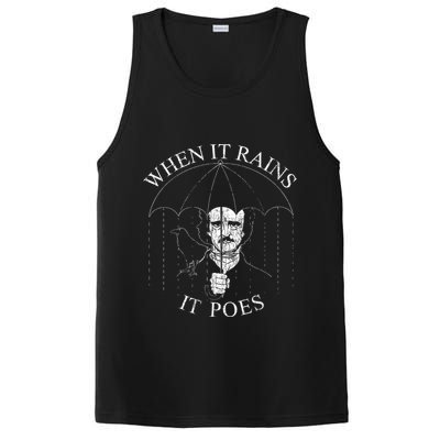 Vintage When It Rains It Poes Funny Edgar Allan Poe PosiCharge Competitor Tank