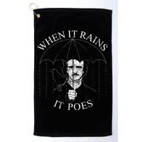 Vintage When It Rains It Poes Funny Edgar Allan Poe Golf Towel