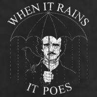Vintage When It Rains It Poes Funny Edgar Allan Poe Golf Towel