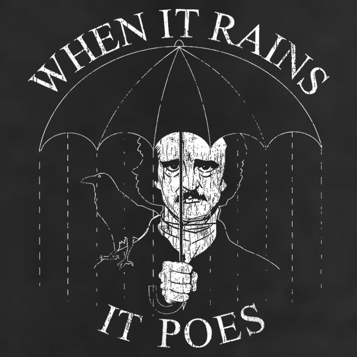 Vintage When It Rains It Poes Funny Edgar Allan Poe Golf Towel