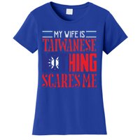 Vintage Wife Is Taiwanese Nothing Scares Me Taiwan Flag Cool Gift Women's T-Shirt