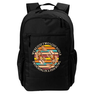 Vintage We're Just Two Lost Souls Swimming In A Fish Bowl Koi Fish Backpack