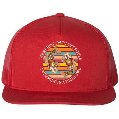 Vintage We're Just Two Lost Souls Swimming In A Fish Bowl Koi Fish Flatbill Hat