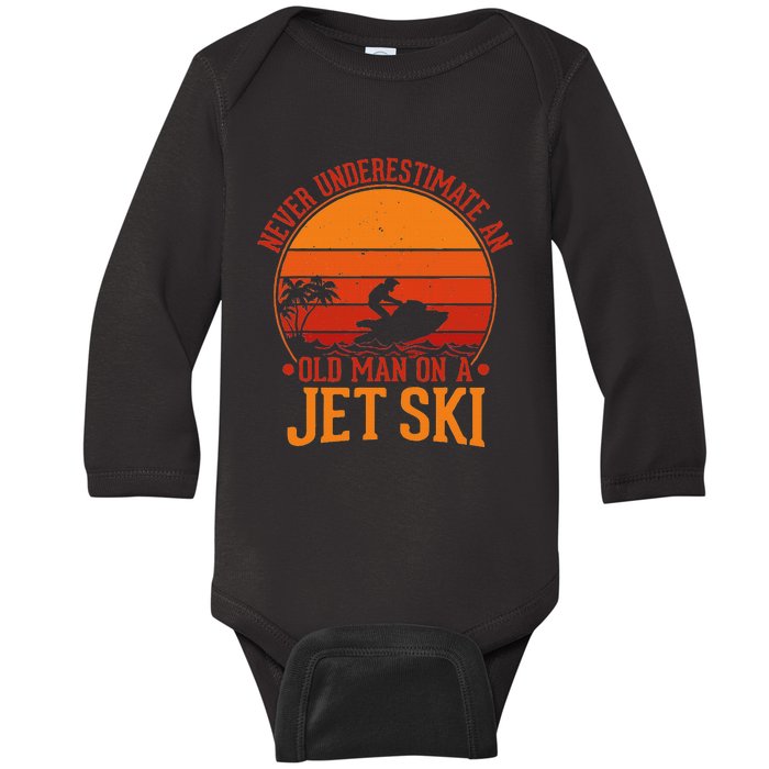 Vintage Water Jet Ski Fun Beach For Retro Jet Ski Baby Long Sleeve Bodysuit