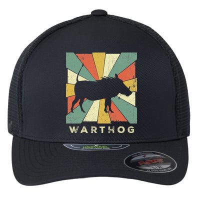 Vintage Warthog Lover Retro Style Animal Flexfit Unipanel Trucker Cap