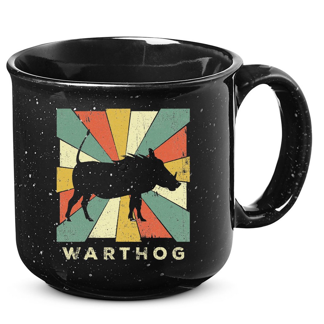 Vintage Warthog Lover Retro Style Animal 15oz Campfire Ceramic Mug