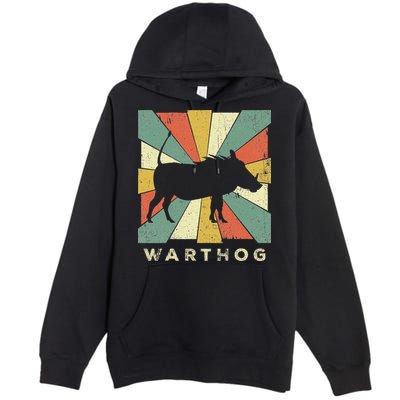Vintage Warthog Lover Retro Style Animal Premium Pullover Hoodie